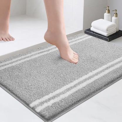 PURRUGS Bathroom Rug, Bath Mat, 20" x 30", Light Grey