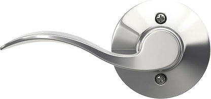 SCHLAGE F170 Acc 625 LH Accent Dummy Lever, Bright Chrome
