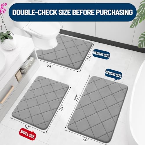 OLANLY Memory Foam Toilet Rugs U-Shaped 24x20, Ultra Soft and Absorbent