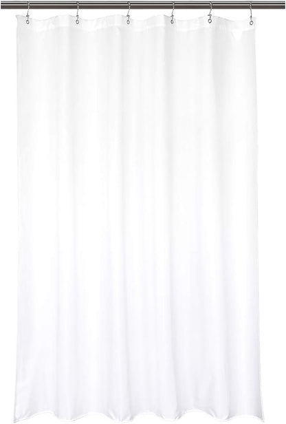 Barossa Design Waterproof Fabric Stall Shower Curtain Liner Microfiber 32" W x 72" H - Hotel Quality, Machine Washable, White Shower Liner for Narrow Bathroom, 32x72