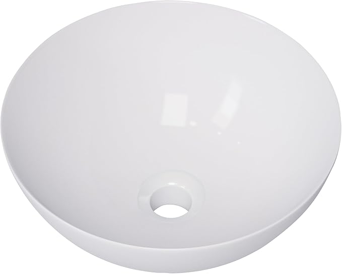 Gerber Cymira 15 in. Round Vessel Bathroom Sink, Above-Counter Glazed White Fireclay Ceramic Vanity Sink, Modern Transitional Basin Sink Bowl, G0013771