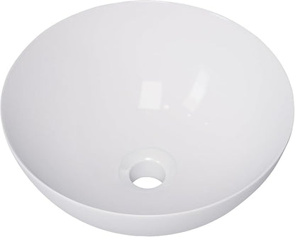 Gerber Cymira 15 in. Round Vessel Bathroom Sink, Above-Counter Glazed White Fireclay Ceramic Vanity Sink, Modern Transitional Basin Sink Bowl, G0013771