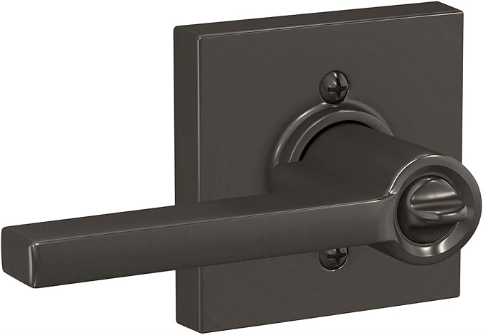 SCHLAGE F51A LAT 625 COL Latitude Lever with Collins Trim Keyed Entry Lock, Bright Chrome