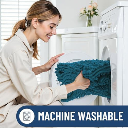 Smiry Bathroom Rugs 36X24, Extra Soft Rubber Backing Chenille Bath Mats