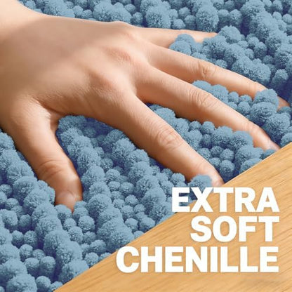 OLANLY U-Shaped Toilet Rug 24x20, Thick Soft Absorbent Chenille Contour Rug