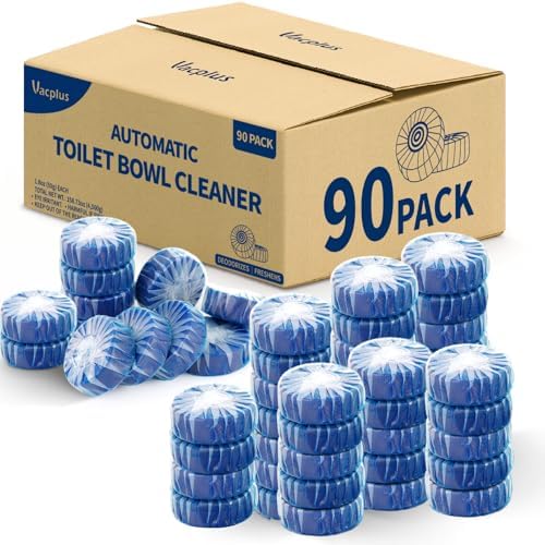 Vacplus Toilet Bowl Cleaner Tablets, 90 Pack, Auto Cleaning, Long-Lasting
