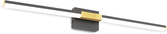 SOLFART Vanity Lights for Bathroom 40-Inch: Black and Gold Dimmable Bathroom Light Fixtures Over Mirror, Built-in Dimmer, Thickened Aluminum Body, 360 Degree Rotation, ETL IP44