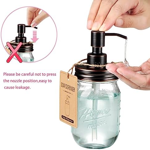 Amolliar Mason Jar Bathroom Accessories Set 4 Pcs, Oil Rubbed Bronze