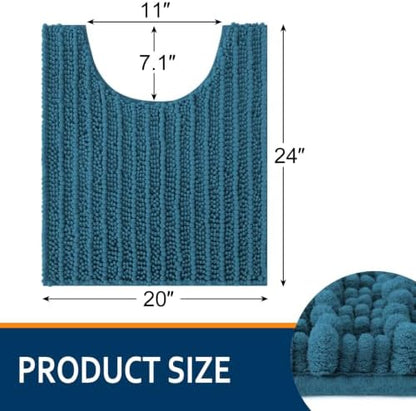 Smiry Bathroom Toilet Rugs U Shaped 24X20, Chenille Bath mats for Toilet