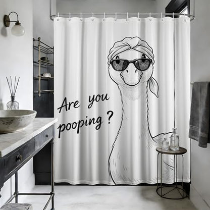 Extra Long 84 Inchs Shower Curtain Extra Tall Funny Duck XL Cute Hilarious Shower Curtains for Large Bathroom Decor Sets, Waterproof Cloth Fabric with Hooks, 70 x 84 Inch