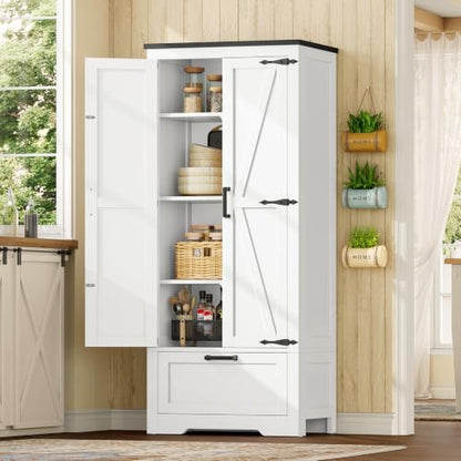 TEENFON Storage Cabinet with Doors & Adjustable Shelf