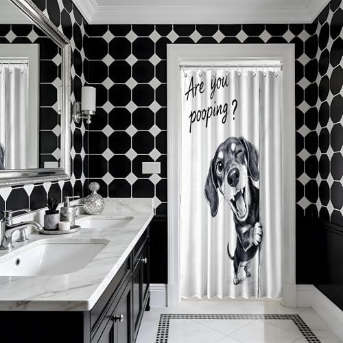 Small Stall Shower Curtain Rv Cute Dog, 48 x 72 Inchs