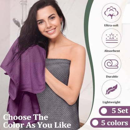 Mixweer 20 Pcs Bath Towel and Washcloths Set for Bathroom, Dark Color