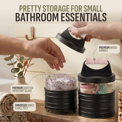 Autumn Alley Matte Black Rustic Farmhouse Bathroom Accessories, 4 Piece