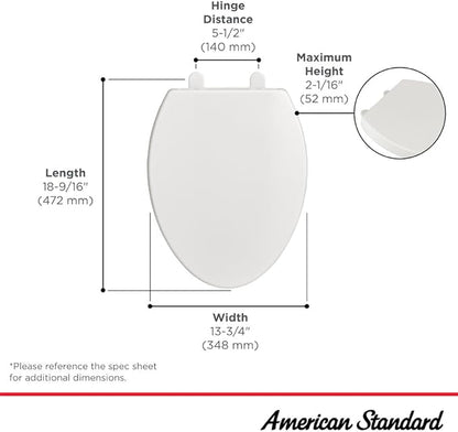 American Standard 5025A65G.020 Telescoping Luxury Slow-Close EverClean Elongated Front Toilet Seat, White