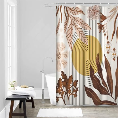 Boho Brown Shower Curtain for Bathroom 60x72 Inch