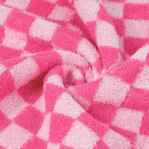 Pink Bath Towel Set for Bathroom Decor, 8-Piece Soft & Absorbent Cottons