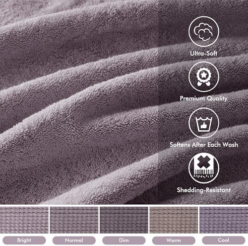 Madison Park 800GSM 100% Cotton Bathroom Bath Towel Set of 8, Light Purple