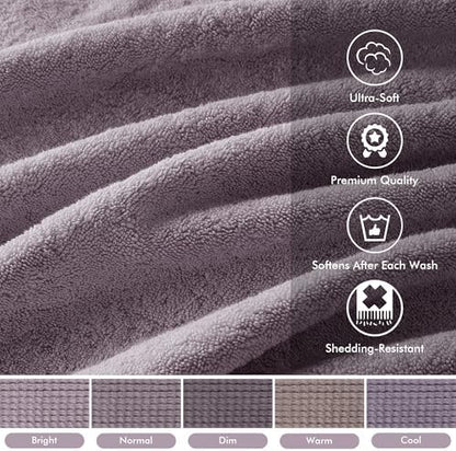 Madison Park 800GSM 100% Cotton Bathroom Bath Towel Set of 8, Light Purple