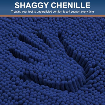 Smiry Bathroom Rugs Sets 2 Piece (24x16+ U Shape 24x20, Royal Blue)