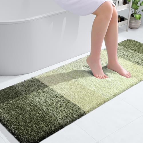 OLANLY Bathroom Runner Rug 59x20, Extra Soft Absorbent Microfiber Bath Rugs