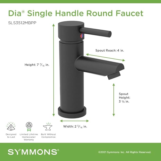 Dia Single-Hole Single-Handle Bathroom Faucet with Push Pop Drain (1.0 GPM)
