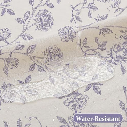 MitoVilla Vintage Farmhouse Purple Floral Poly-Cotton Shower Curtain, 72x72