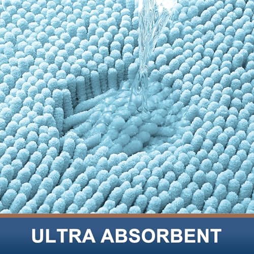Smiry Bathroom Rugs 47X24, Luxury Chenille Extra Soft Absorbent Bath Mat