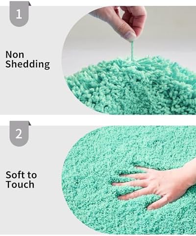 Disolla Mint Green Bathrom Runner Rug 24x70 - Extra Large Soft Plush Bath Mat, Thick Long Non-Slip Shaggy Floor Mat, Ultra-Absorbent for Master Bathroom Vanity