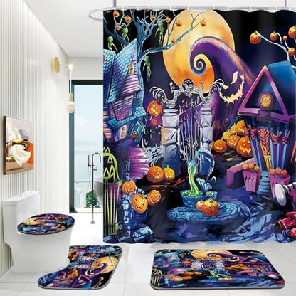 Yddsky Halloween Haunted House Shower Curtain Sets for Bathroom,72x72 in