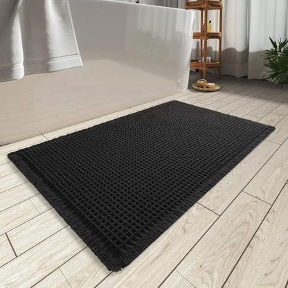 Upgraded Waffle Bath Mat Ultra Absorbent Non Slip Bathroom Mat, 17" x 24"