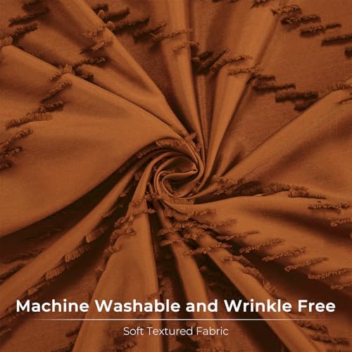 Orange Boho Fabric Shower Curtain 72 x 80 Inches