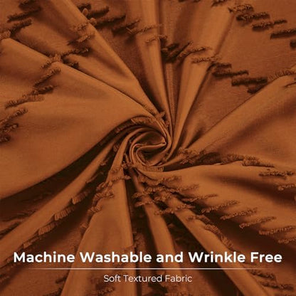 Orange Boho Fabric Shower Curtain 72 x 80 Inches