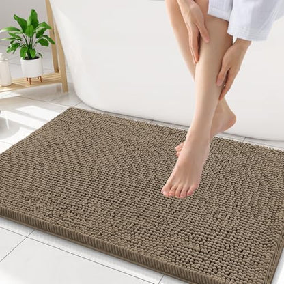 Smiry Bathroom Rugs 34X21, Luxury Chenille Extra Soft Absorbent Bath Mat
