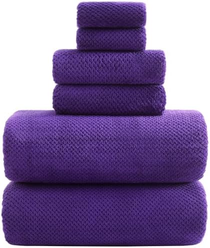 YTYC 39x78 Bath Sheets Set,Towels for Bathroom,Violet Purple,6-Piece