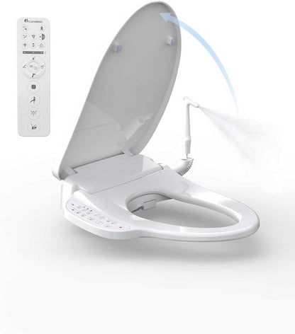 DC01 Pro iCleaningo Electric Bidet Toilet Seat, Auto Open Seat & Lid, 360° Handheld Spray,Warm Water Wash, Fast Dry Air Dryer, Heated Seat, Remote & Side Control, Night Light, Elongated