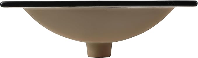 JONATHAN Y SNK1000B Ancillary 3-Hole 20 in. W x 18.25 in. D Classic Contemporary Rectangular Ceramic Single Sink Basin Vanity Top, Black