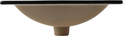 JONATHAN Y SNK1000B Ancillary 3-Hole 20 in. W x 18.25 in. D Classic Contemporary Rectangular Ceramic Single Sink Basin Vanity Top, Black