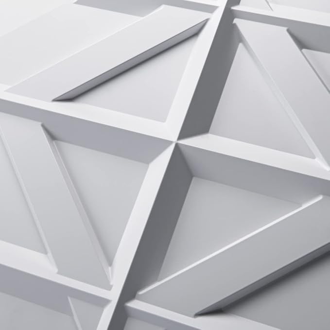 Art3d PVC 3D Wall Panel, Decorative Wall Tile in White 12-Pack 19.7"x19.7" | Waterproof, Scratch Resistant, Wall & Ceiling Decor Panels, Ideal for Commercial Spaces