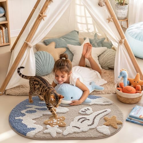 LUMI Beach Bathroom Rug Soft Microfiber Absorbent Bath Mat 22x34