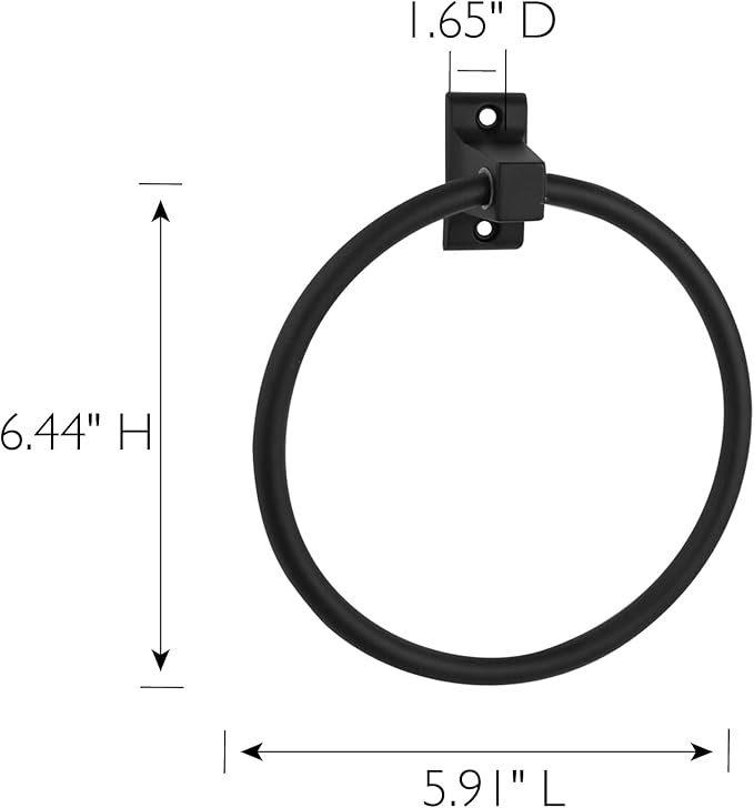 Design House Millbridge Towel Ring in Matte Black