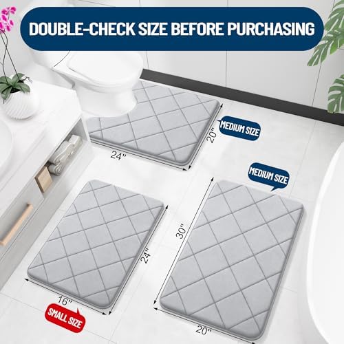 OLANLY Memory Foam Bath Mat 30x20, Ultra Soft and Absorbent Bathroom Rugs