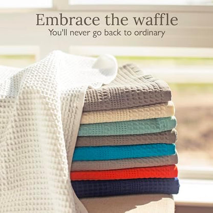 GILDEN TREE Waffle Towels Wash Cloths for Showering, Exfoliating Washcloth Face Towels, Quick Dry Towel Cotton Washcloths Set of 4, Classic Style (Pewter)