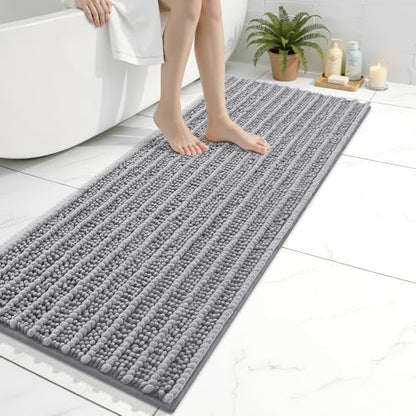 Arotive Bathroom Rugs Mat 47x17, Soft Absorbent Chenille Shaggy Bath Mat