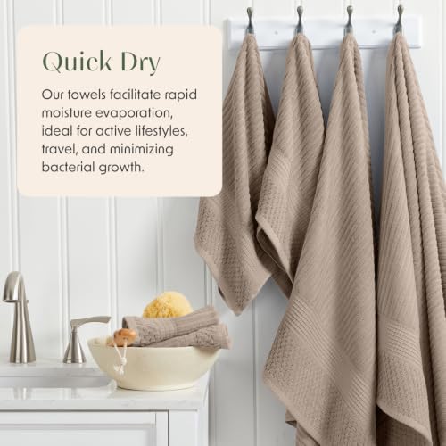 Springtree Home Oversized Bath Towel Set | 2-Pack | 100% Cotton | Brown