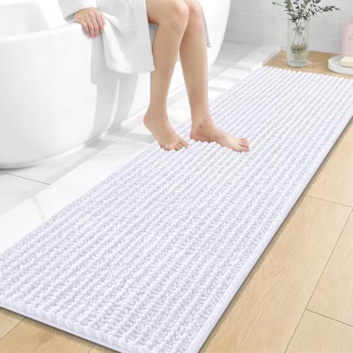 OLANLY Bathroom Runner Rugs 59x20, Thick Soft Absorbent Chenille Bath Rugs