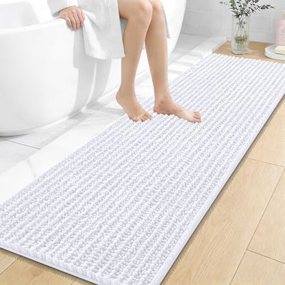 OLANLY Bathroom Runner Rugs 59x20, Thick Soft Absorbent Chenille Bath Rugs