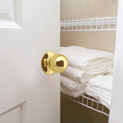 Design House 783191 Ball Dummy Door Knob Polished Brass