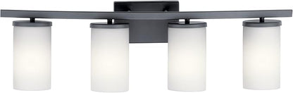 Kichler 45498BK Crosby Vanity, 4-Light 400 Total Watts, Black