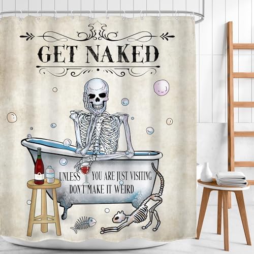 Skull Skeleton Halloween Gothic Spooky Cool Bathroom Shower Curtain Set